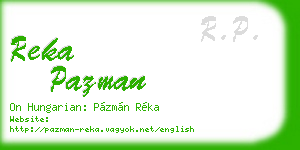 reka pazman business card